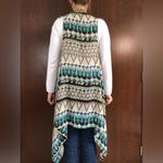Geometric Patterned Tunic with Blue Accents Brown Size undefined Photo 2