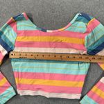 J.Crew Striped Swim Top Women's Small Low Back 3/4 Sleeve High Neck AK734 Photo 2