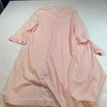 Vanity Fair  Womens Pink‎ Satin Lace Trim Long Sleeve Full Length Robe L Photo 5