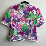 Vintage Floral quilted jacket size 12 Cotton USA spring floral Photo 6