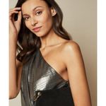 Ted Baker 💕💕 Gabria One Shoulder Drape Midi Dress ~ Metallic Gold US 12 NWT Photo 3