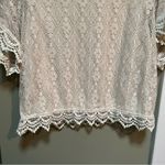 Adiva Blouse Cream White Lace Crochet Hem Boatneck Dolman PL Size undefined Photo 6