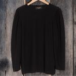 Renee C Long Sleeve Puff Shoulder Top Black Size 2X Photo 2