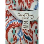 Coral Bay  Women's Short Sleeve top 3X Orange Blue White Photo 1