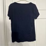 Tommy Hilfiger Women’s Navy Fitted V-Neck Short Sleeve T-Shirt Photo 4