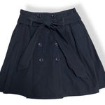 Anthropologie‎ by Hazel Pleated Tie Pockets Navy Skirt Size Medium Schoolgirl Blue Photo 0