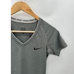 Nike Pro Dri-Fit Grey Short Sleeve V-Neck Activewear T-Shirt Women's Size Small Photo 2
