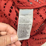 Chico's Chico’s Poplin Cutwork Shirt Button Front Longsleeve Lace in Rust Orange Size 6 Photo 12