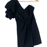 DO+BE  Mini Dress Womens M Black Puff Sleeve One Shoulder LBD Cocktail Birthday Photo 0