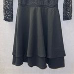 City Vibe Black 3/4 Sleeve Lace Mini Fit & Flare Dress size 1 Photo 4