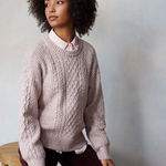 LC Lauren Conrad Lauren Conrad Cable Knit Sweater Pink Sparkle Crew Neck Long Sleeve Women's M Photo 0