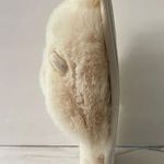 Jenni  Faux Fur Slippers Size XL 11-12 Ivory Beige Open Toe With Ear Details Photo 2