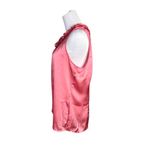 Elementz Rose Ruffled Vneck Sleeveless Blouse XL Modern Flowy Top Silky Preppy Photo 1