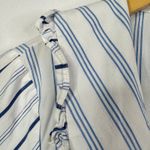 Maeve Anthropologie Striped Ruffle Collar Button Up Shirt Women Size 8 White Photo 5