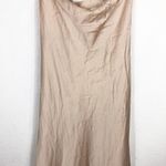 Show Me Your Mumu  Verona Cowl Midi Dress Size Large Satin Slip Champagne Photo 8