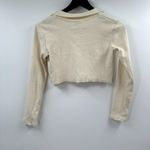 Princess Polly  Cream Ribbed Knit Collared Top Size 4 - Small Photo 5
