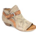 Miz Mooz Caitlin Heeled Sandal Peep Toe Booties Women’s Sz 38 (7.5-8) Leather Photo 0