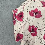 CAbi ‎ Blouse Women XS Cream Fuchsia Floral Scoop Neck Boxy Business Casual Top Photo 1