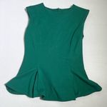 Mango Suit Emerald Green Sleeveless Peplum Top Photo 0