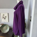 White + Warren‎ Purple Cashmere Sweater Cowl Neck Size Large Long Tunic Luxe Photo 1