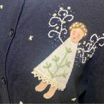 Carroll Reed Black Christmas Cardigan with Angel Embroidery – Size L Size L Photo 1
