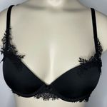 Victoria's Secret NEW Bra 34B Black Eyelash Lace Padded Lined Underwire Intimate Photo 0