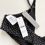 J.Crew NWT  Lana Bikini Top Classic Sculpt Black Ivory Polka Dot Photo 3