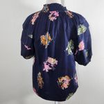 Nic+Zoe Navy Floral Blouse NWT Size PP Dark Blue Floral Top Navy and Pink Top Photo 4