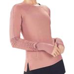 Fabletics Shirt Womens Small Orchid Pink Cashel Top Ruched Sleeve Athleisure Photo 5