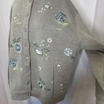 Bonnie Evans Gray Floral Embroidered Button Sweatshirt Women’s 2X Cozy Casual Photo 4