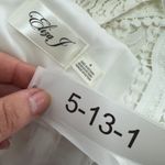 Eliza J Dress Womens 4 White Lace Plunge V Neck Flutter Sleeve Mini Bridal Photo 4