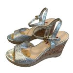 Prada Silver Glitter Cork Wedge Sandal, Sz 40 Photo 3