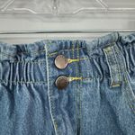 NWT Plaid & Plain High Waisted Denim Jean Shorts Women’s Size Medium Ruffle Waist Photo 2