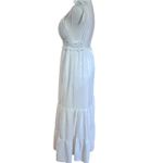 SheIn Crochet Midi Baby Doll Halter Dress Y2K Fairy White  Textured Tiered SZ SM Photo 9