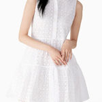 Kate Spade  White Cotton Eyelet Button Down Shirt Summer‎ Sun Dress Size Small Photo 0
