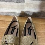 Nine West Wildgirls Gold Glitter Lighting Bolt Loafers Size 6 Photo 5