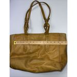 Frye Melissa Leather Mustard Tote Bag Cognac Large Shoulder Handbag W Stain Photo 1