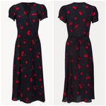 Realisation Par 💕💕 The Teale Midi Wrap Dress ~ Wilde Cherry Print XXS NWOT Photo 10