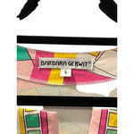 Barbara Gerwit Size Large 3/4 Flare Sleeve Geometric Dress Colorful Stretch Pink Photo 1