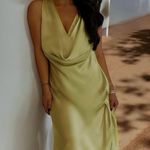 ZARA  dress zw collection satin flowy Sleeveless lime Green evening party wedding  Photo 1