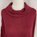 Sanctuary New  Cowl Neck Waffle Knit Tunic Top Long Sleeve Shirt Burgundy Photo 3
