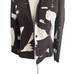 Ellen Tracy Company Brown White Print Blazer Jacket Size 8 Photo 1