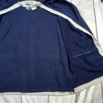 Avenue  Navy Blue Cream Metallic Trim Layered Cardigan Sweater Sz 14/16 Photo 5