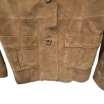 Newport News VTG Y2K Suede 2 Button Suede Jacket Coat 10 Cognac Lined Western Photo 5