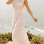 Christy Dawn  Peyton Maxi Dress Women's Ivory Red Linen Floral Size Small Photo 0