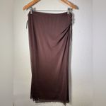 Romwe  Brown Hip Slit Trumpet Maxi Skirt Photo 8