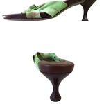 Donald Pliner Cactus Tie Dye Leather Sandal Shoe Double Mesh Elastic $210 Sz 8 Green Photo 3