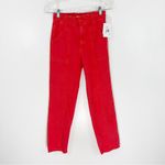 Mother The Springy Ankle Jeans High Rise Straight Leg Size 25 NWT Red Photo 1