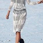 Free People  Ivory Luna Lace Dress Boho Festival Crochet Midi Women’s Size Small Photo 0