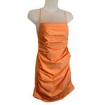 Amanda Uprichard Laconia Chain Ruched Dress Mini Orange Party Cocktail Size S Photo 2